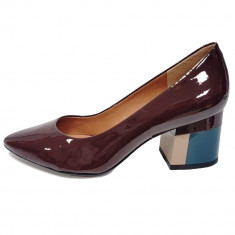 Pantofi dama, din piele naturala, marca Epica, culoare bordo, marimea 36 foto
