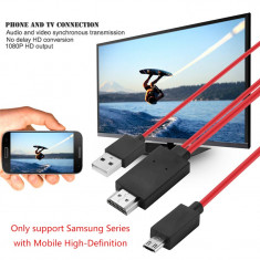 Cablu adaptor Micro USB MHL 11 pini la HDMI pentru Samsung Note 3 S3 S4 S5 foto