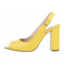 Sandale dama, din piele naturala, marca Botta, culoare galben, marimea 35