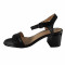 Sandale dama, din piele naturala, marca Geox, culoare negru, marimea 40