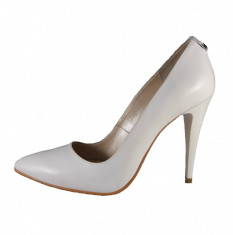 Pantofi dama, din piele naturala, marca Botta, culoare alb, marimea 37 foto