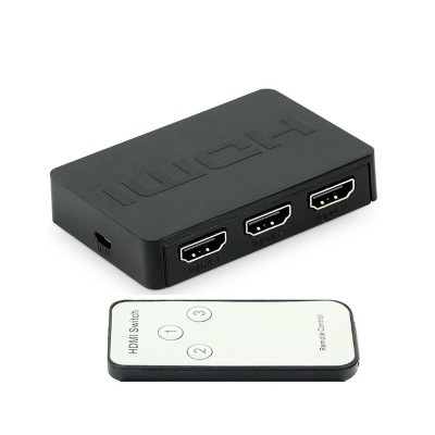 Switch 3 porturi HDMI: 3x HDMI input - 1x HDMI output cu telecomanda, Full HD foto