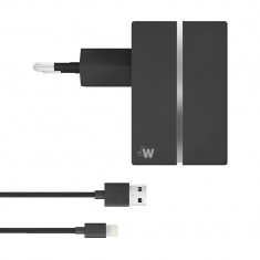 Incarcator Priza &amp;amp;amp; cablu Apple Lightning Just Wireless 2.4A, Black foto