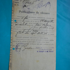HOPCT DOCUMENT VECHI 259 MIN FINANTELOR-PUBLICATIUNE DE VANZARE BUCURESTI 1930