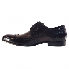 Pantofi eleganti barbati, din piele naturala, marca Saccio, culoare negru, marimea 43 foto