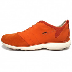 Pantofi sport barbati, din piele naturala, marca Geox, culoare portocaliu, marimea 44 foto