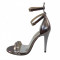 Sandale dama, din piele naturala, marca Botta, culoare argintiu, marimea 39
