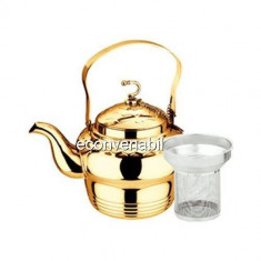 Ceainic din inox auriu cu sita BH9602 1L foto