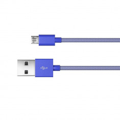 Cablu Just Wireless Charge &amp;amp;amp; Sync Metalic 1.8m Micro USB, Blue foto