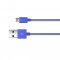 Cablu Just Wireless Charge &amp;amp; Sync Metalic 1.8m Micro USB, Blue