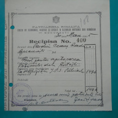HOPCT DOCUMENT VECHI 261 CASSA DE ECONOMIE AJUTOR CREDIT ORTODOX ROMANIA 1930