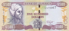 Bancnota Jamaica 500 Dolari 2017 - P85j UNC foto