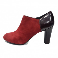 Botine dama, din piele naturala, marca Geox, culoare bordo, marimea 39 foto