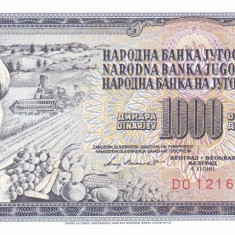 Bancnota Iugoslavia 1.000 Dinari 1981 - P92d UNC