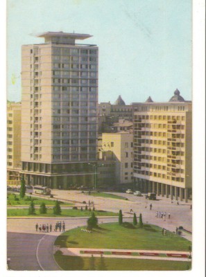 CPI B 10195 CARTE POSTALA - BUCURESTI. ASPECT DIN PIATA PALATULUI REPUBLICII RPR foto