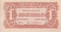 SPECIMEN CEHOSLOVACIA 1 korunu 1944 UNC!!! foto
