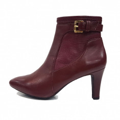 Botine dama, din piele naturala, marca Geox, culoare bordo, marimea 38 foto