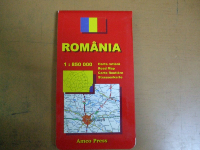 Romania harta rutiera color scara 1 : 850 000 70 x 100 cm