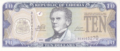 Bancnota Liberia 10 Dolari 2009 - P27e UNC foto