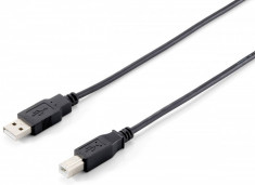 Cablu EQUIP 128862 USB 2.0 AM - BM 5m double shielding negru foto