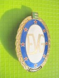 8103-I-Insigna Caile Ferate E EVG 1500 km bronz aurit cu email stare buna.