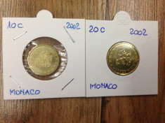 MONACO 2002 monede de 10c+20 euro centi - UNC foto