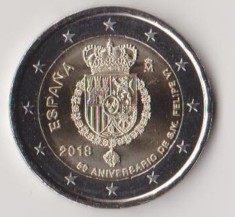 moneda de 2 euro comemorativa SPANIA 2018_Filip VI - UNC foto