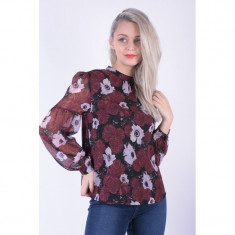 Bluza Florala Pieces Olla Flower Print Visiniu foto