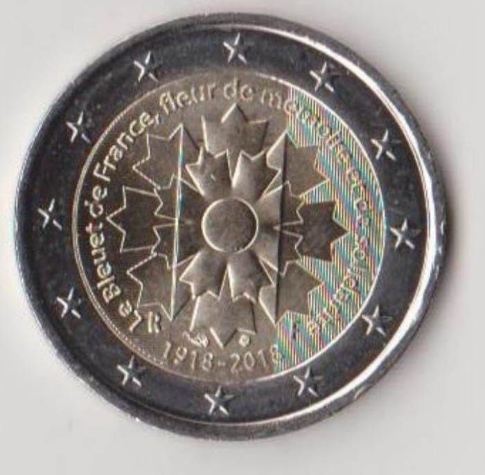 moneda 2 euro comemorativa FRANTA 2018 - Bluet, UNC