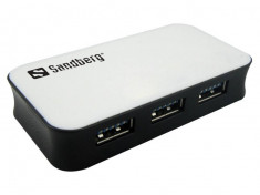 Hub USB Sandberg 133-72 4x USB 3.0 alb / negru foto