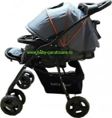 Carucior nou nascut 2 in 1 Baby Care M 203 - Gri imprimat foto