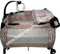 Patu?-tarc nou nascut 2 in 1 cu balansoar Baby Care FRW Maro foto