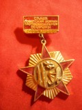 Insigna -Slava Eroilor Sovietici - Apararea Antiaeriana URSS , metal si email