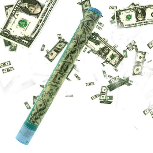 Tun Confetti Bancnote Dolari 58 Cm 20 Lei Okazii Ro