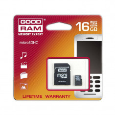 Card Goodram microSDHC 16GB cu adaptor SD foto