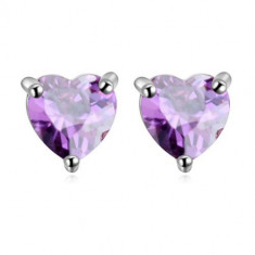 Cercei Amethyst Little Heart foto