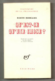 Qu&#039;est-ce qu&#039;une chose ? / Martin Heidegger