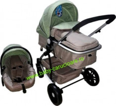 Carucior nou nascut 3 in 1 Baby Care YK 18-19 Verde fistic foto