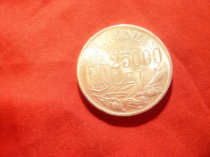 Moneda 25 000 lei 1946 Mihai I -argint cal. apr. NC foto