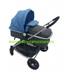 Carucior nou nascut Baby Care 2 in 1 YK 18 Albastru foto