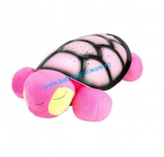 Proiector Sparking Turtle din plu? cu cablu USB-roz foto