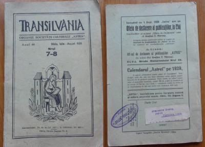 Transilvania , Organul Societatii Culturale Astra , Sibiu , Iulie - August ,1929 foto