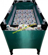 Patut- tarc nou nascut 2 in 1 Baby Care FMG Verde imprimant foto