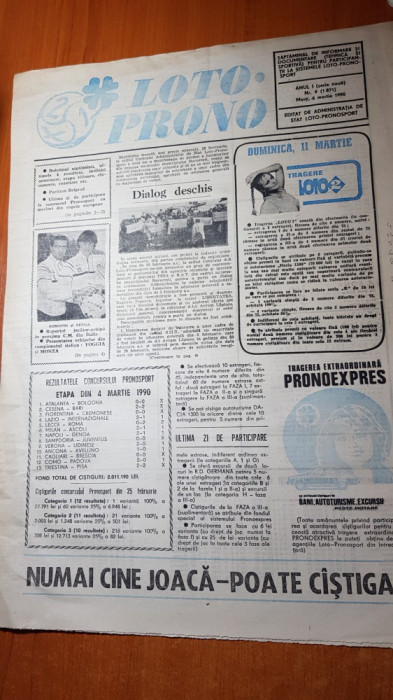 ziarul loto prono 6 martie 1990
