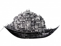 &amp;quot;Life Boat&amp;quot; Barca oporto ILUSTRATII #art #creion #print foto