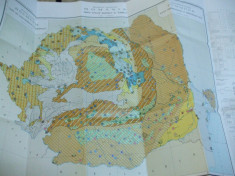 Romania ape minerale si termale 1983 harta color text romana franceza rusa foto