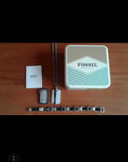 FOSSIL -bratara+lant foto