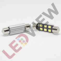 Bec C5W cu 6 led SMD 2835 Canbus, 41 mm, calitate superioara - Alb foto