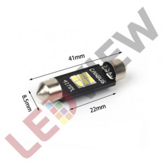 Bec C5W cu 6 led SMD 3020 Canbus, 41 mm, calitate superioara - Alb foto