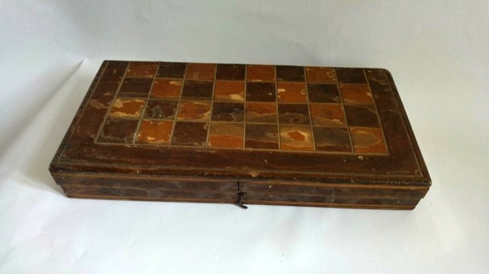 Joc table vechi anii &#039;60, lemn, 26x13x4cm